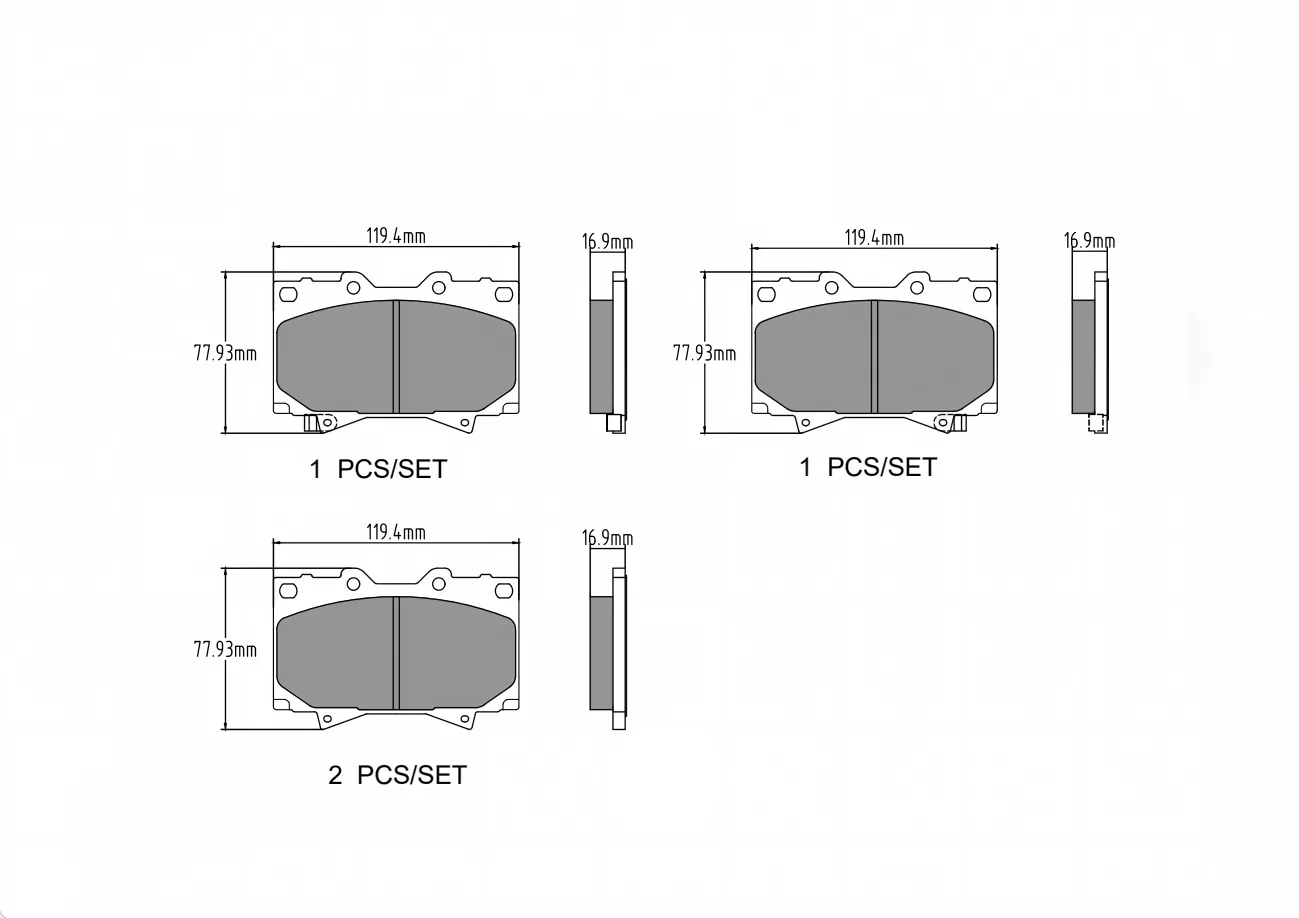 D772 Ceramic Brake Pad for Toyota